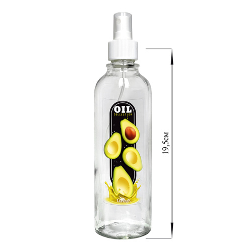  Бутылка 330 мл цилиндр с кноп. дозатором для масла/соусов, Oil collection с авокадо, стекло фото 1