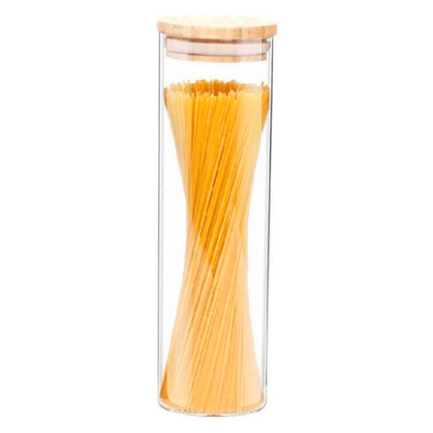  Банка для сыпучих продуктов/спагетти 6,5*28 см с бамбук. крышкой фото 1
