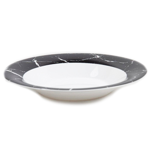  Тарелка суповая d=21,5 см черный мрамор фото 1