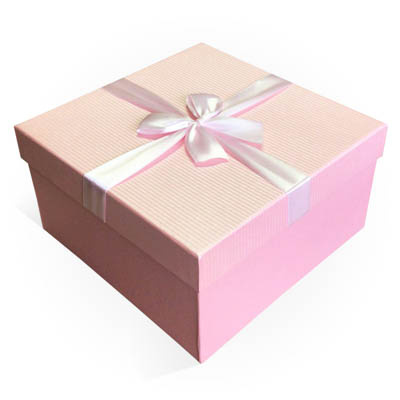  [о207124] Коробка подарочная с бантом бумага перламутр микс 19х19х9 см розовый фото 1