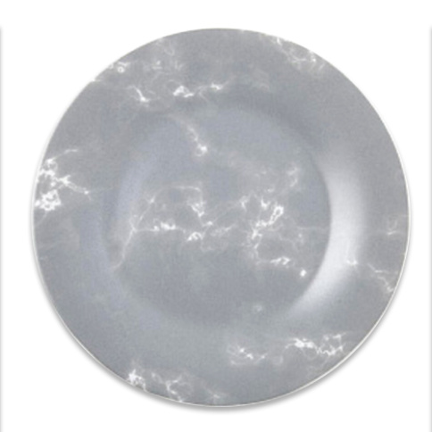  Тарелка плоская круглая d=17,5 см серый мрамор фото 1