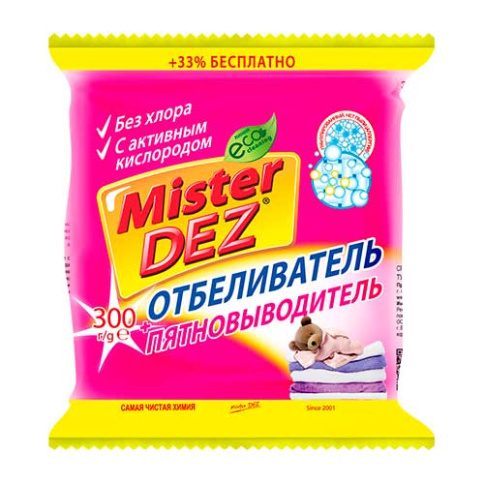  Mister dez eco-cleaning Отбеливатель-пятновыводитель с активным кислородом 300 г фото 1