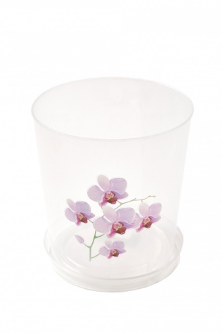  Горшок для орхидеи 1,8 л, 135*135*148 мм с/под, прозрачн фото 1
