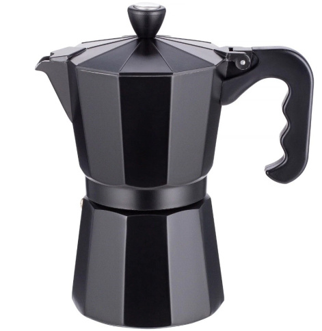  Кофеварка 450 мл алюминиевая гейзерная TC-402-9 cups черн фото 1