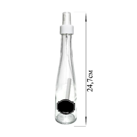  Бутылка-конус 200 мл с кнопочным дозат для масла/соусов стекл и мел д/маркировки Меловой дизайн фото 1