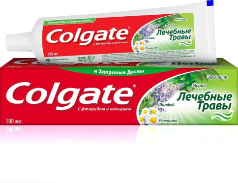 Зубная паста COLGATE Лечебные Травы 100мл  Отбеливающая фото 1