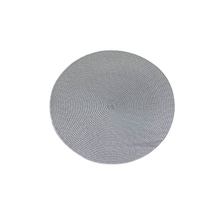  Салфетка пластик 37см круглая серебряная JC-15264 фото 1