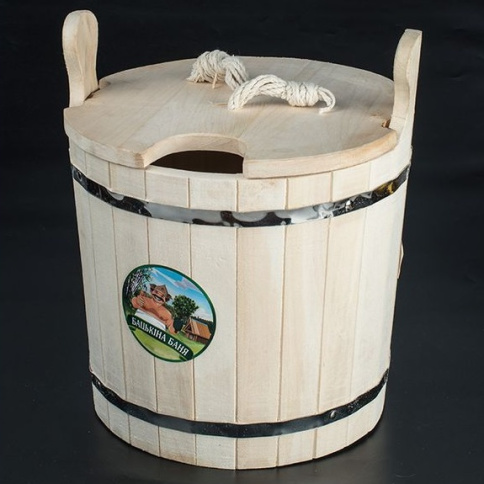  Запарник 15,0 л деревянный (липа) с крышкой ТМ ”Бацькина баня” фото 1