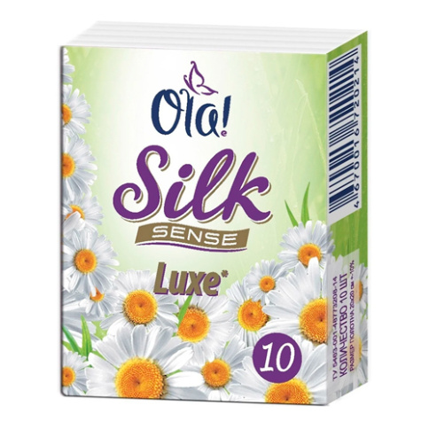  Носовые платочки OLA 10 шт. Silk sense ароматизированные ромашка фото 1