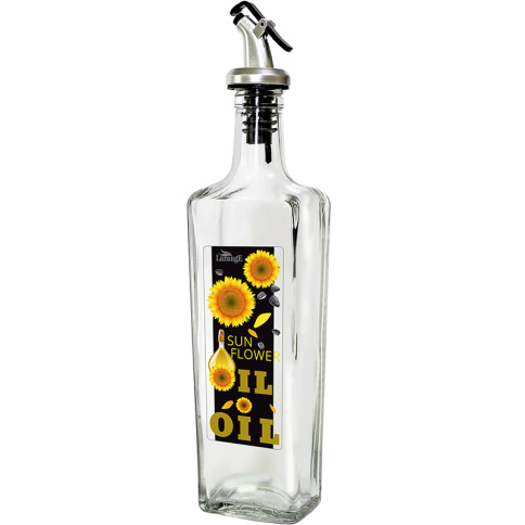  Бутылка с пл. дозатором для масла/соусов, 500 мл, стекло фото 1