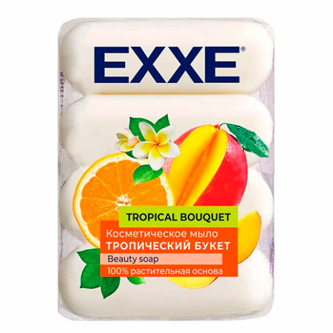  Мыло EXXE 1+1 блок 4Х70 гр Тропический букет (белое) фото 1