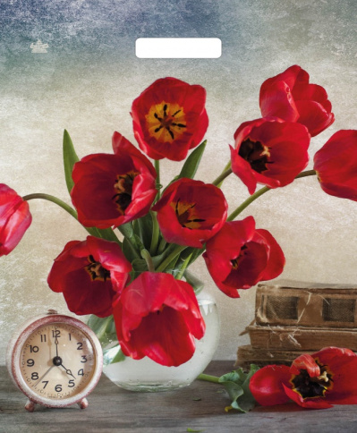  Пакет Бордовые тюльпаны, вырубной 450*380 мм фото 1
