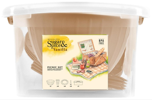  Набор для пикника  на 4 перс. (14 предметов) Sugar&Spice Vanilla латте фото 1