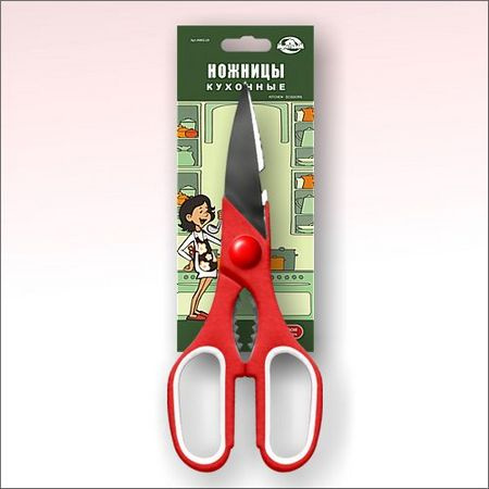  Ножницы кухон (красн ручки) AN60-34 фото 1