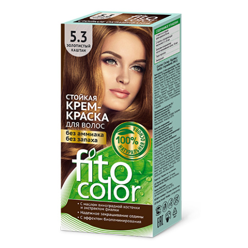  Крем-краска для волос стойкая серии Fitocolor, тон 5.3 золотистый каштан 115мл фото 1