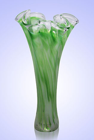  Ваза Волна h-40 см (в стеклокрошку) Зеленый фото 1