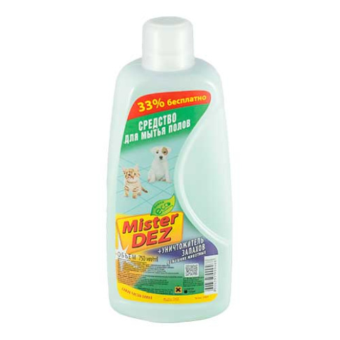  Mister dez eco-cleaning Средство для мытья полов + уничтожитель запахов домашних животных 750 мл фото 1