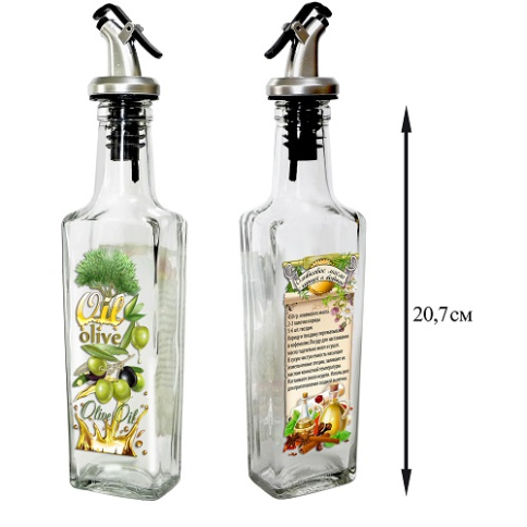  Бутылка с пл. дозатором для оливкового масла с корицей и гвоздикой, 250 мл, стекло фото 1