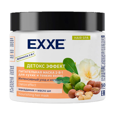  Маска для волос EXXE 500 мл 2-в-1 Детокс эффект питательная д/сухих и тонких фото 1