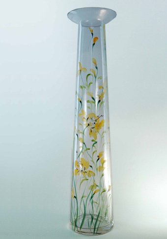  Ваза Желтые хризантемы Эйфелева башня больш. v- 4,0 л, h- 60 см, d- 15 см фото 1