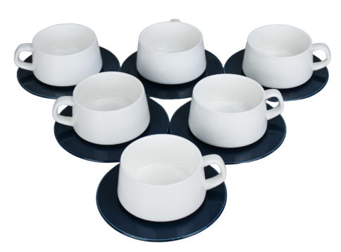  Набор чайный 12 предметов: чашка 250 мл - 6шт, блюдце - 6 шт фото 1