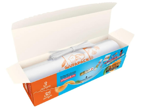  Пакеты для замораживания продуктов 25*35 см 35 шт рулон 3 литра (Уфа Пак) фото 1