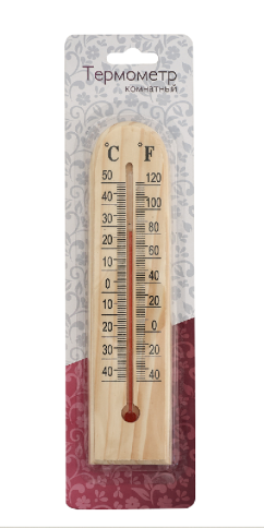  Термометр комнатный деревянный полукруглый, мод. С - 1102, уп. блистер фото 1