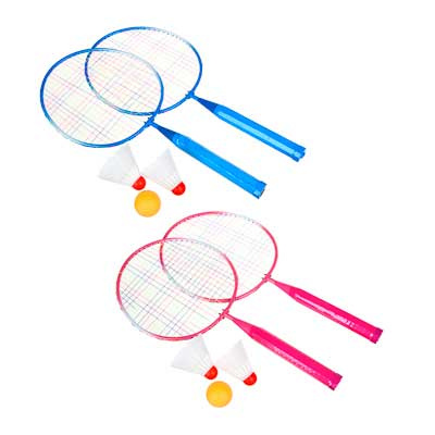  SILAPRO Набор бадминтона для детей (ракетка-2шт, волан-2шт, мяч-1шт), пластик, 2 цвета фото 1