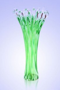  Ваза Коралл h-28 см (в стеклокрошку) Зелёный фото 1