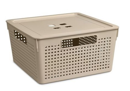  Коробка квадратная «Лофт»,11л, 290х290х151мм, с крышкой, цвет латте, фото 1